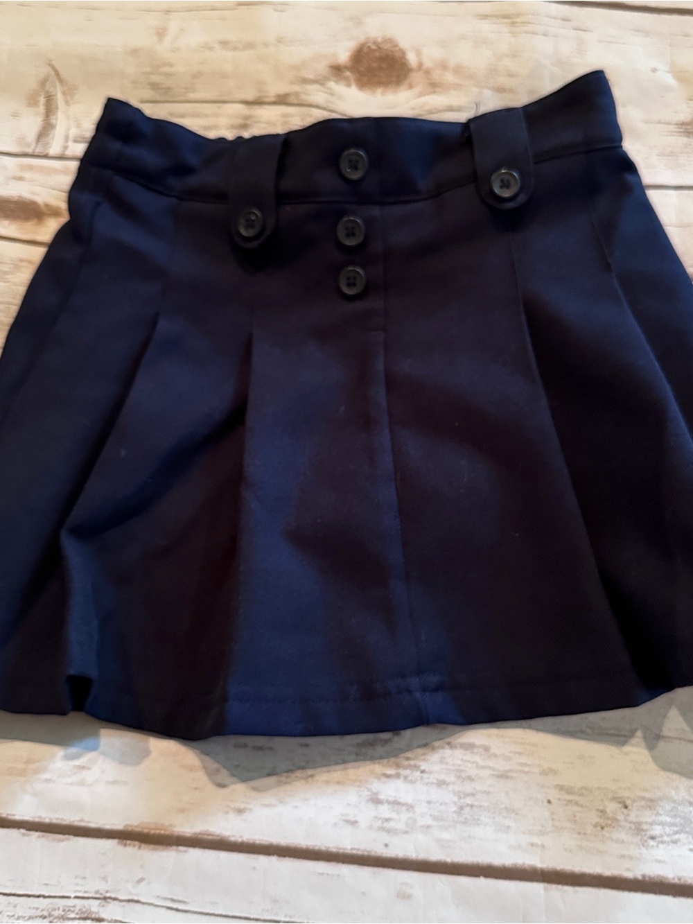 Navy school uniform skirt George with button detail vguc 5y.